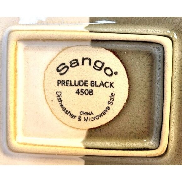Sango Prelude Black 4508 Rectangular Salad Dessert Plates Set-3 7"x9" *Retired* - Picture 9 of 9